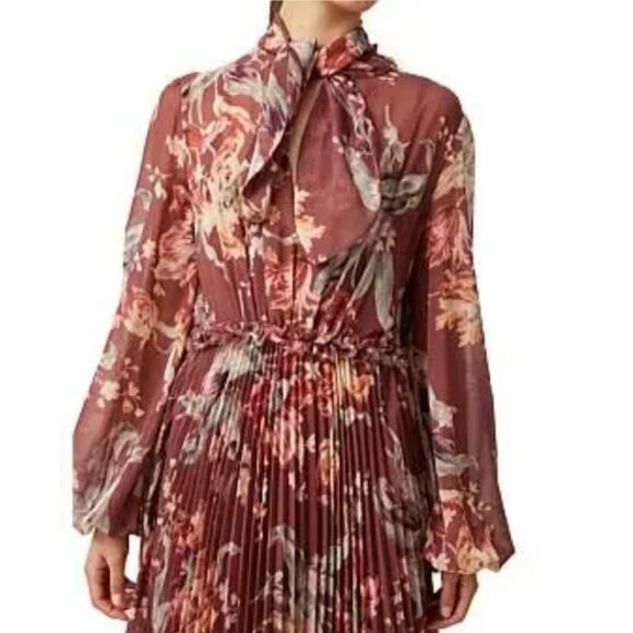 Keepsake The Label Unravel Midi Dress in Chocolate Lily Floral, Size 8 - Picture 12 of 13